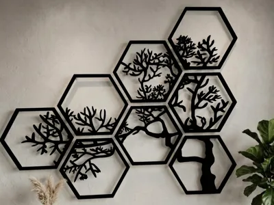 Hexagonal Tree of Life Wall Decor