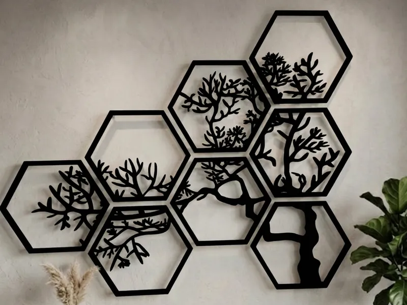 Décoration murale Hexagonale Arbre de vie