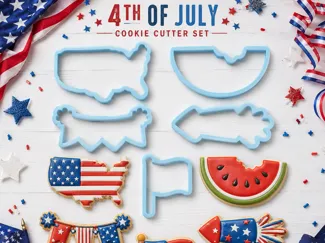 4th of July Patriotic Cookie Cutter Set