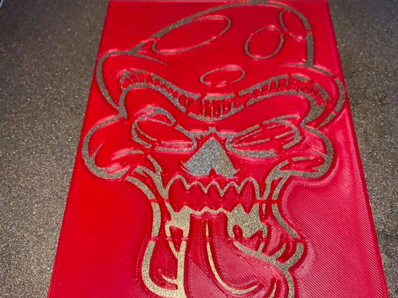 Trippy Shroom Skull Stencil