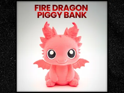 Cute Fire Dragon Piggy Bank 