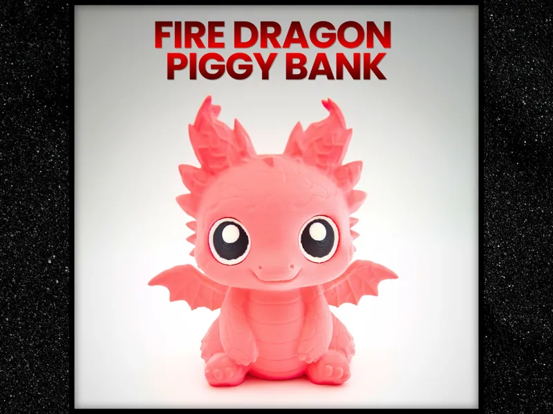 Cute Fire Dragon Piggy Bank 