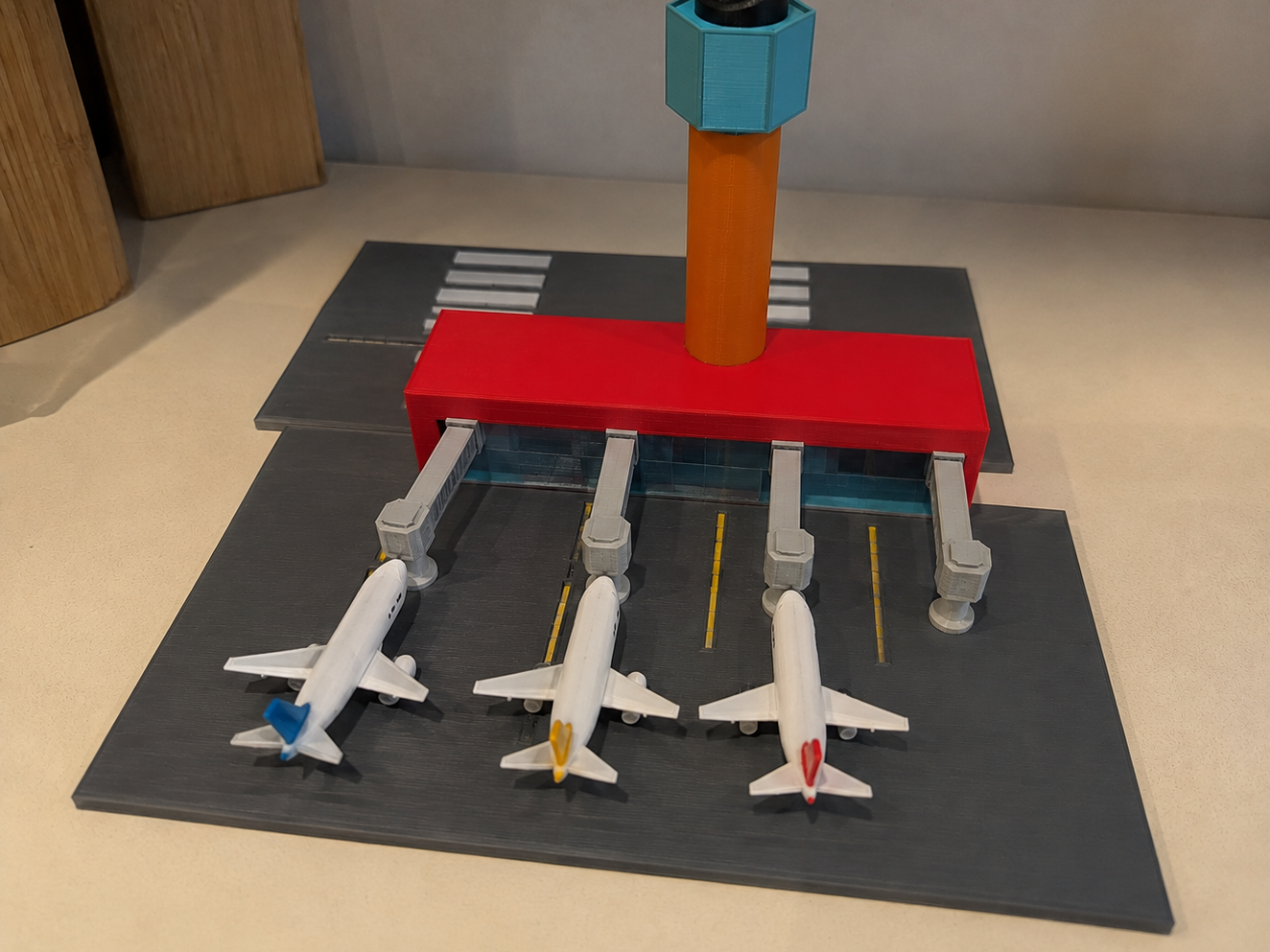 4-Gate Airport Terminal model with ATC tower