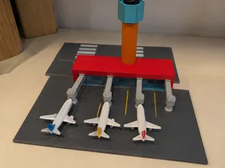 4-Gate Airport Terminal model with ATC tower