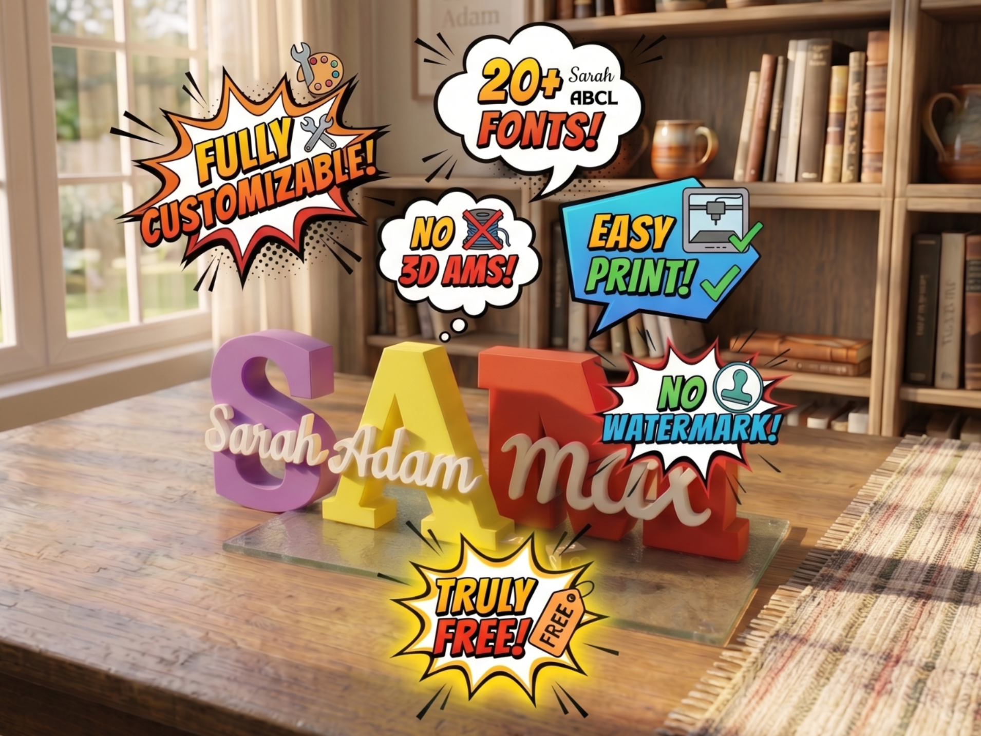 Initials and Name Block Desk plate-No AMS Required