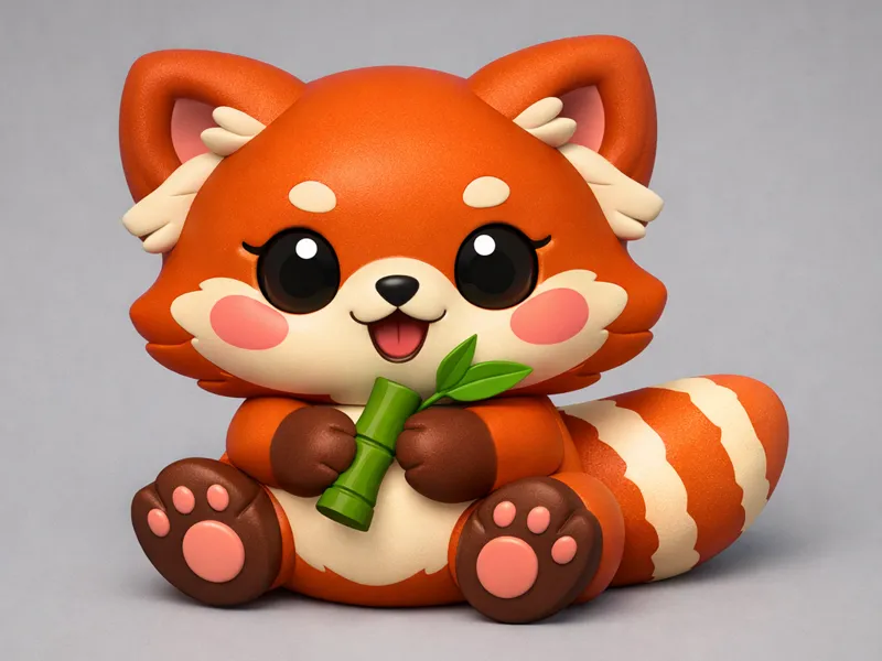 Panda rojo chibi/kawaii