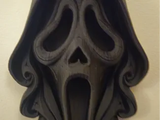 Wood Carved Ghostface Wall Art Decoration