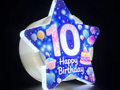 Birthday Star Touch Lamp 3D Print Kids Night Light