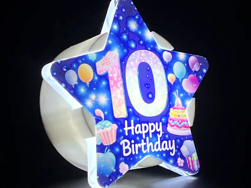 Birthday Star Touch Lamp 3D Print Kids Night Light