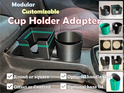 Modular Customisable Cup Holder Adapter