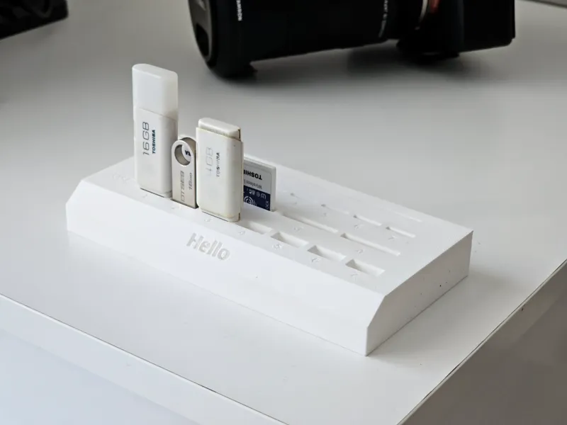 Parametric USB, SD & MicroSD Card Organizer