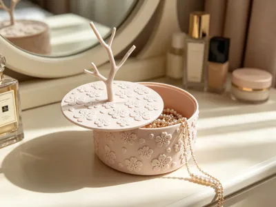 Cute Cherry Blossom Trinket and Jewelry Box