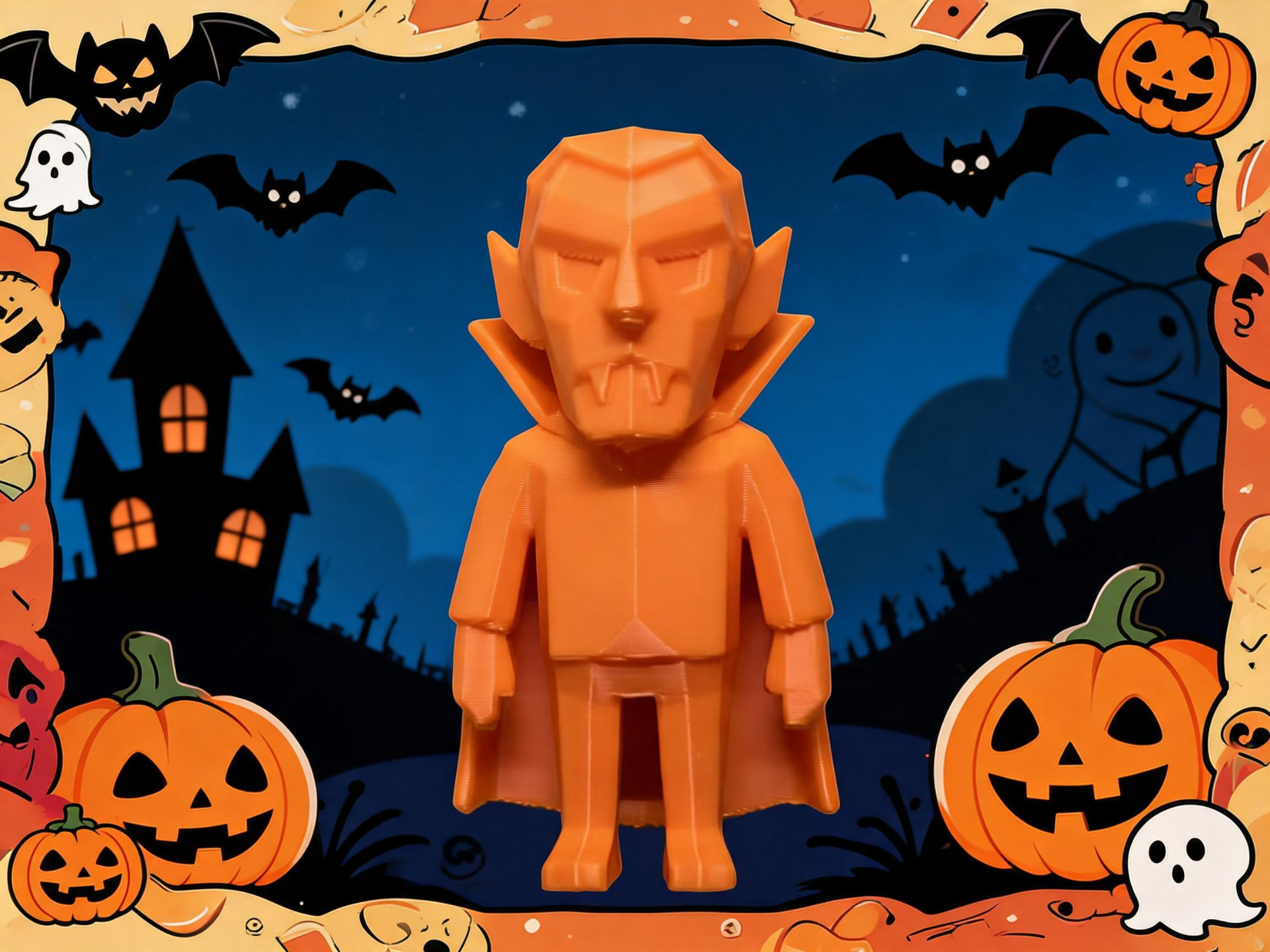 Low-poly Style Vampire Decorative Statue