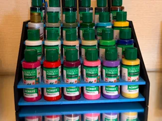 Organizador de Tintas Acrilex 60ml e Pincéis 