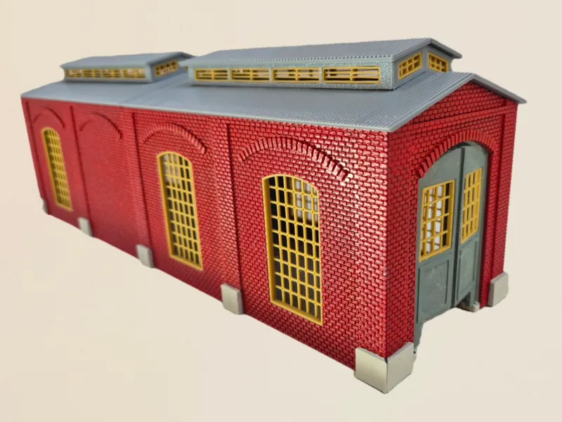 H0 scale locomotive shed