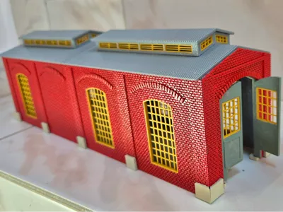 H0 scale locomotive shed