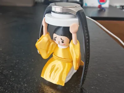Watch charger stand, kneeling figure Hirohito, compatible with Huawei Honor Watch and other chargers with a diameter of 4cm or less