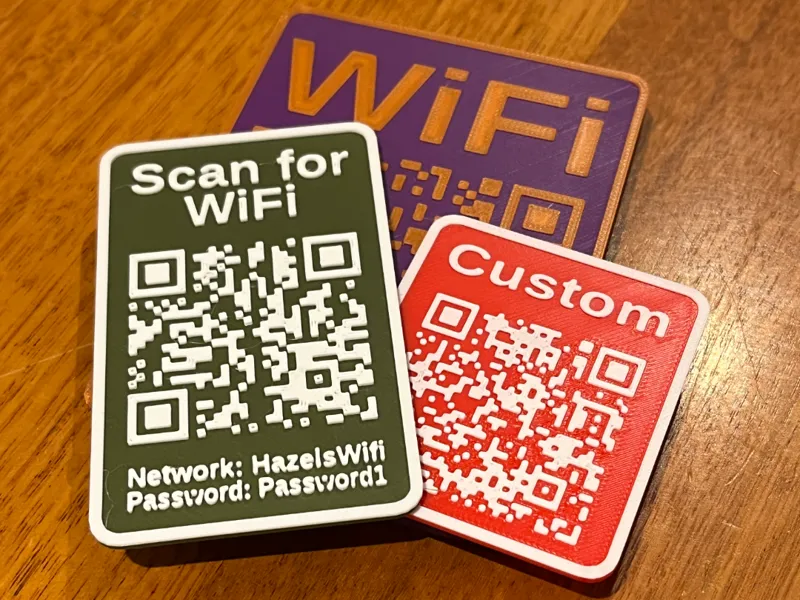 Customisable WiFi QR Card and Fridge Magnet