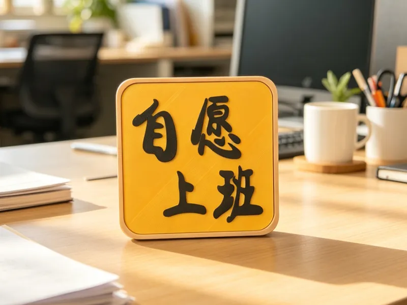 自愿上班 搞笑办公室桌面摆件 搞怪摆件