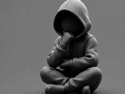Mysterious Hooded Thinker