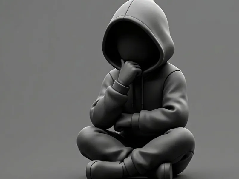 Mystérieux à capuche pensant