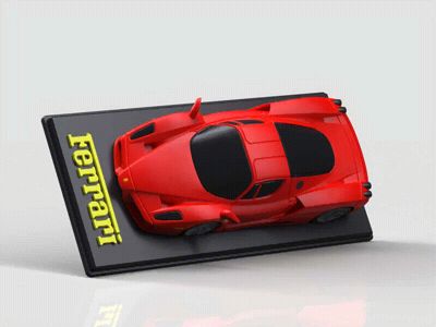 【Ferrari】Ferrari Enzo Car Desktop Ornament with Nameplate Base, Home Decor, Small Scale Car Model, Hand-Painting Friendly