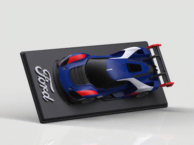 【Ford】福特 GT MK IV 汽车桌面摆件 带铭牌底座 小比例车模 家居饰品