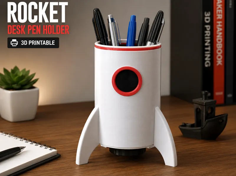 Rocket Desk Pen Holder