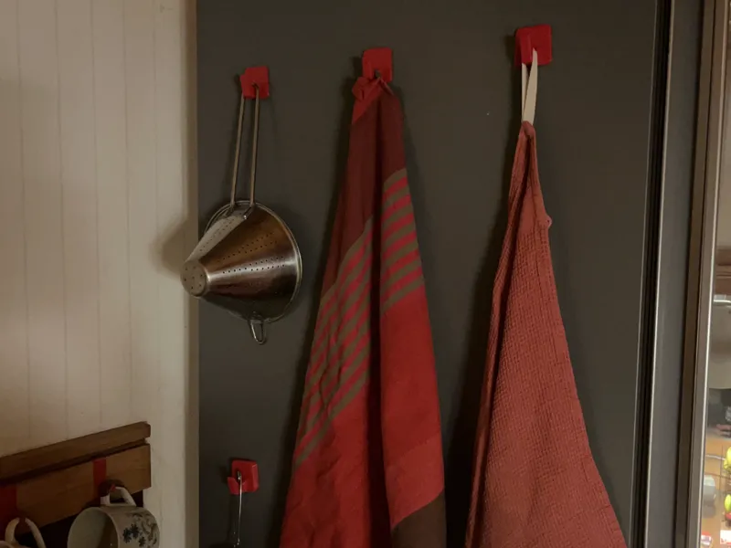 Fridge hook with variants (magnets /tape versions)