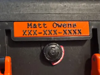 Universal Customizable Pelican Hardcase Nameplate