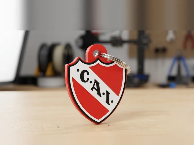 Llavero Independiente | Escudo Rojo 3D