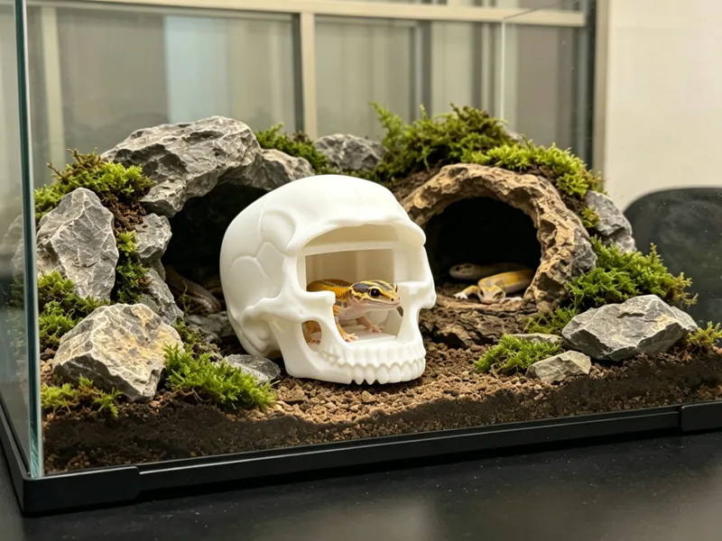 头骨造型 守宫小屋 守宫造景  高度10cm  按照自身需求放大