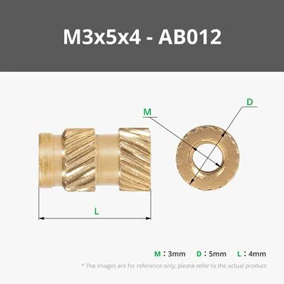 Round Threaded Brass Heat-Insert Nut