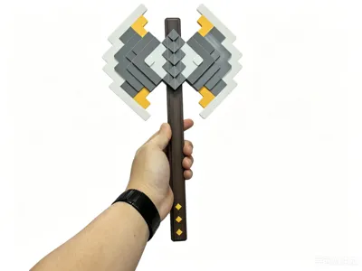 Print a pixel-style double-bladed axe! Childhood memories unlocked 