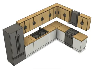 cocina en L escala 1:50