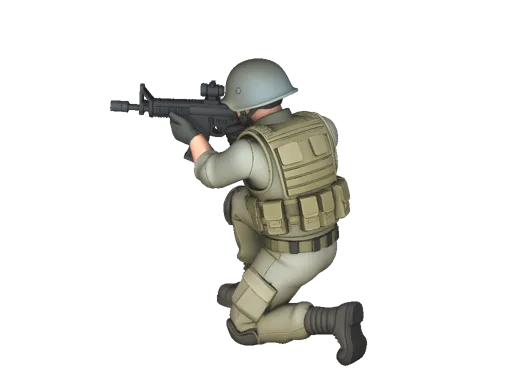蹲姿射击态士兵M4A1
