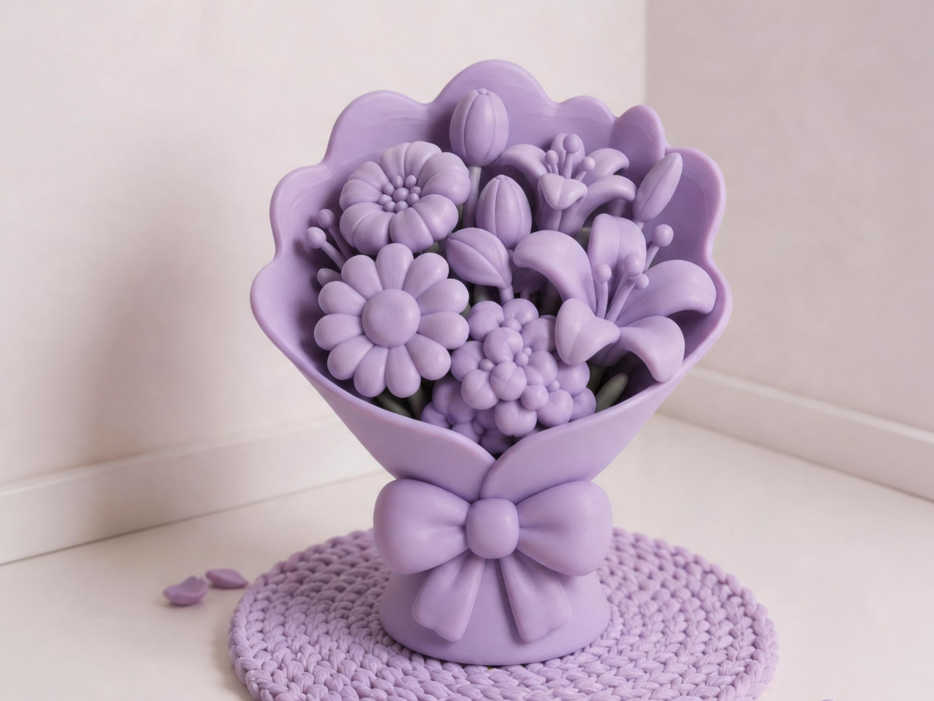 蝴蝶结捧花摆件