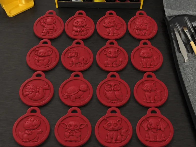 Cute Animal Cart Coin Keychains (16 Designs)