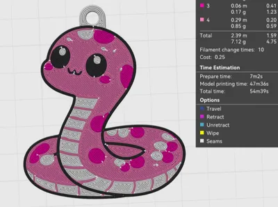 cute snake keychain