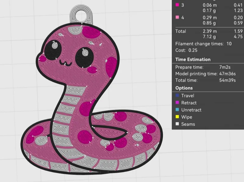 cute snake keychain