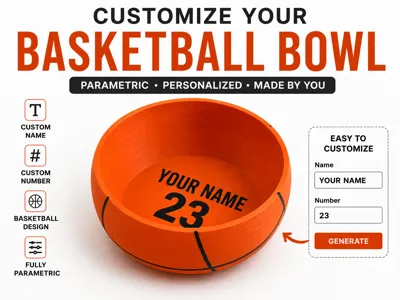 3DPrinttt - Parametric Custom Basketball Bowl