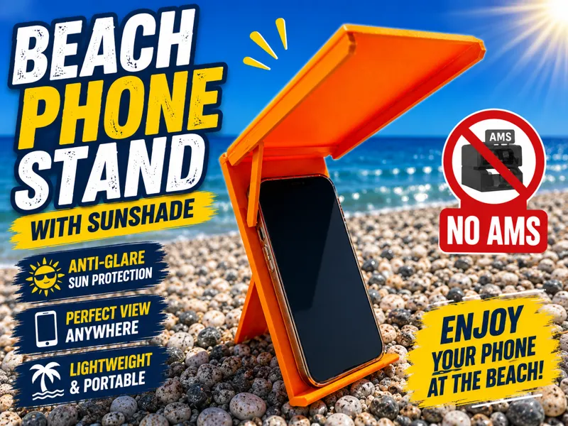 Beach Phone Stand with Adjustable Sunshade