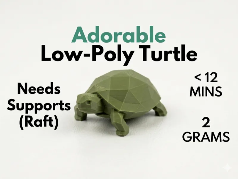 Adorable Low-Poly Turtle (<12 Min Print)
