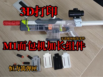 M1 Breadmaker non-destructive modification extended hand-pull bolt handle, extended shoulder stock, constant force spring magazine