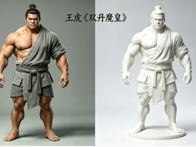 Wang Hu - 'Dual Elixir Demonic Emperor' - One of the Male Protagonists - 3D Character Figurine