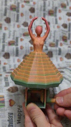 Agile Dancer (Hand-Crank Rotatable + Up-Down Moving Radish Skirt Dancer) Radish Tower Fidget Toy