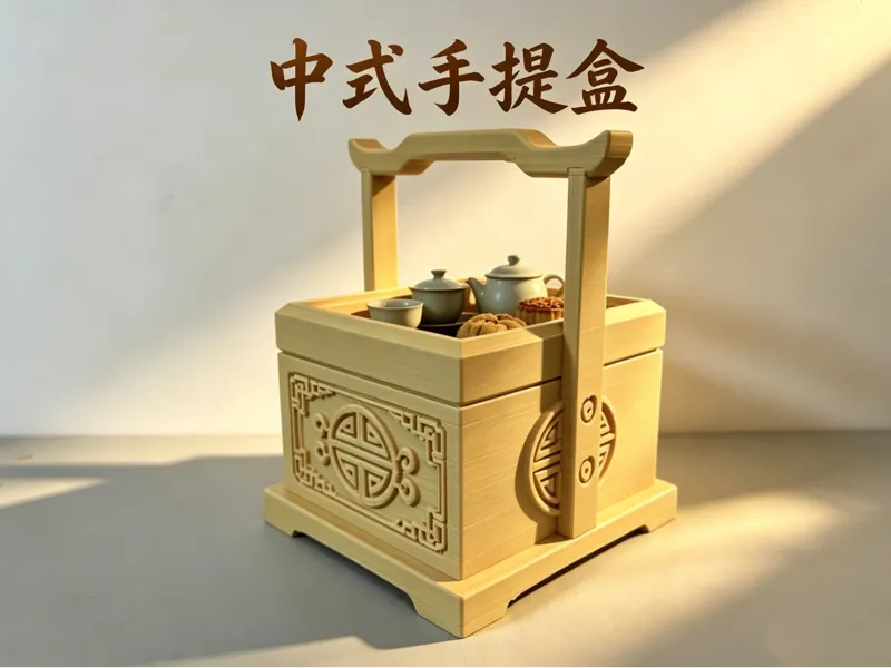 中式浮雕手提收纳盒 整理盒