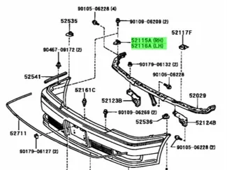 Support Front Bumper Side Toyota Crown