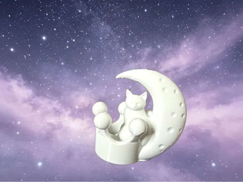 揽一轮弯月，藏一只软萌小猫