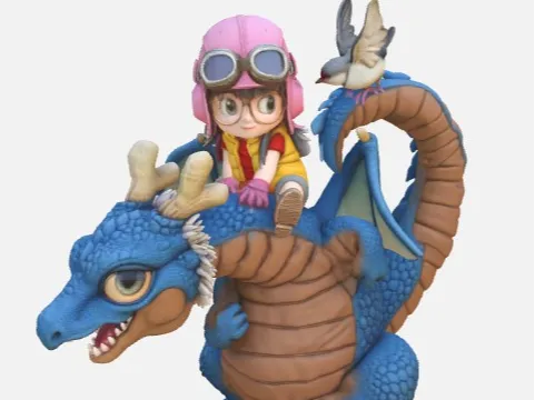 Arale and Dinosur